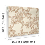 4173-27638 Gerty Copper Fruit Toile Wallpaper