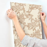 4173-27638 Gerty Copper Fruit Toile Wallpaper