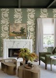 4173-27639 Gisela Green Floral Columns Wallpaper
