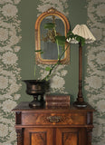 4173-27639 Gisela Green Floral Columns Wallpaper