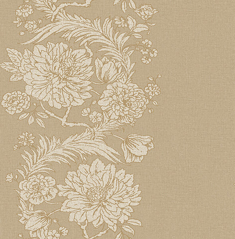  4173-27640 Gisela Neutral Floral Columns Wallpaper