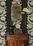  4173-27641 Gisela Black Floral Columns Wallpaper