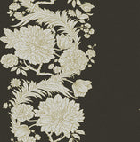  4173-27641 Gisela Black Floral Columns Wallpaper