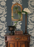  4173-27642 Gisela Blue Floral Columns Wallpaper