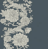  4173-27642 Gisela Blue Floral Columns Wallpaper