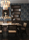 4173-27643 Geneva Dark Blue Peacock Paradise Wallpaper
