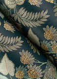  4173-27645 Geneva Sea Green Peacock Paradise Wallpaper
