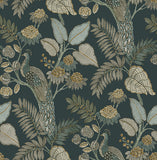  4173-27645 Geneva Sea Green Peacock Paradise Wallpaper