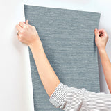 4173-27648 Roderick Blue Textured Wallpaper