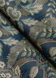 4173-27653 Collins Teal Damask Wallpaper