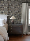 4173-27654 Collins Charcoal Damask Wallpaper