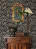 4173-27654 Collins Charcoal Damask Wallpaper
