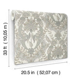 4173-27655 Collins Light Blue Damask Wallpaper