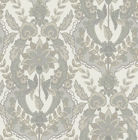 4173-27655 Collins Light Blue Damask Wallpaper