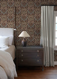 4173-27656 Collins Plum Damask Wallpaper