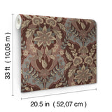 4173-27656 Collins Plum Damask Wallpaper