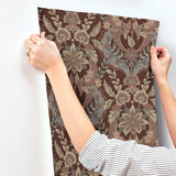 4173-27656 Collins Plum Damask Wallpaper