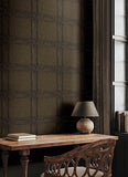  4173-27659 Moorland Dark Brown Wood Panel Wallpaper