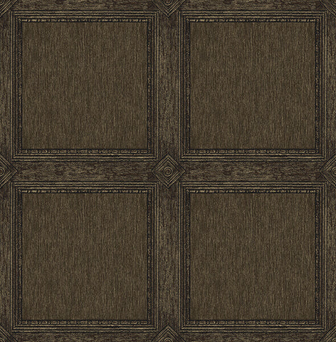  4173-27659 Moorland Dark Brown Wood Panel Wallpaper