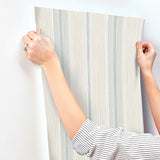  4173-27660 Ames Light Blue Linen Stripe Wallpaper