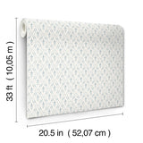 4173-27671 Tillie Blue Diamond Floral Wallpaper