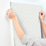 4173-27671 Tillie Blue Diamond Floral Wallpaper