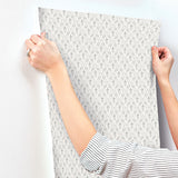 4173-27672 Tillie Grey Diamond Floral Wallpaper