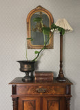 4173-27673 Tillie Taupe Diamond Floral Wallpaper