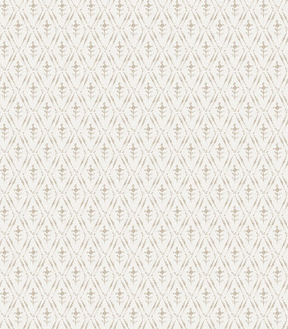 4173-27673 Tillie Taupe Diamond Floral Wallpaper
