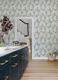 4173-82105 Sainsbury Light Blue Forest Wallpaper
