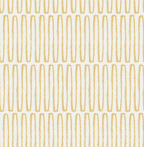 4197-26500 Lars Mustard Retro Wave Wallpaper