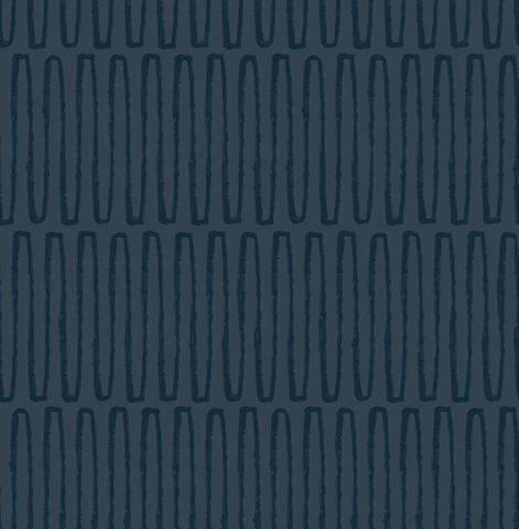  4197-26502 Lars Navy Retro Wave Wallpaper