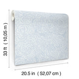 4197-27850 Ambroise Light Blue Abstract Floral Wallpaper