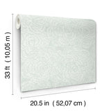 4197-27851 Ambroise Seafoam Abstract Floral Wallpaper