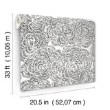  4197-27854 Ambroise Black Abstract Floral Wallpaper