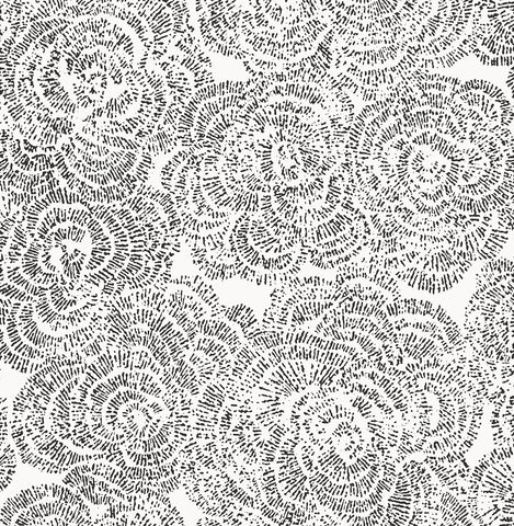  4197-27854 Ambroise Black Abstract Floral Wallpaper