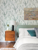  4197-27856 Kenia Green Leaf Toss Wallpaper
