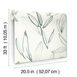  4197-27856 Kenia Green Leaf Toss Wallpaper