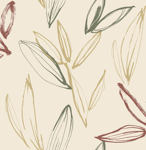 4197-27858 Kenia Multicolor Leaf Toss Wallpaper