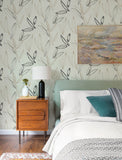  4197-27859 Kenia Neutral Leaf Toss Wallpaper