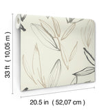  4197-27859 Kenia Neutral Leaf Toss Wallpaper