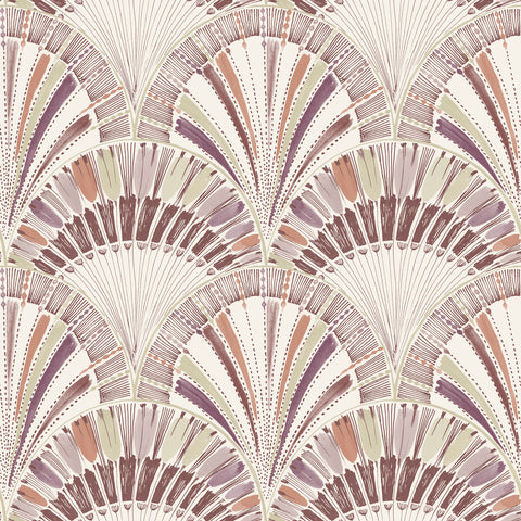  4197-27863 Myla Raspberry Fanning Reeds Wallpaper