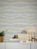  4197-27865 Wiggle Sky Blue Ikat Stripe Wallpaper