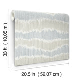  4197-27865 Wiggle Sky Blue Ikat Stripe Wallpaper