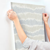  4197-27865 Wiggle Sky Blue Ikat Stripe Wallpaper