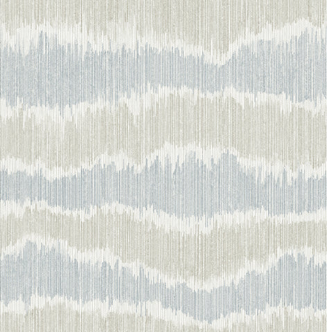 4197-27865 Wiggle Sky Blue Ikat Stripe Wallpaper