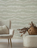  4197-27866 Wiggle Green Ikat Stripe Wallpaper