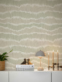  4197-27866 Wiggle Green Ikat Stripe Wallpaper