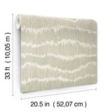  4197-27866 Wiggle Green Ikat Stripe Wallpaper