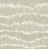  4197-27866 Wiggle Green Ikat Stripe Wallpaper